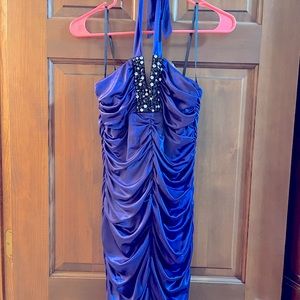 City Studio Purple Halter Dress